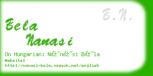 bela nanasi business card